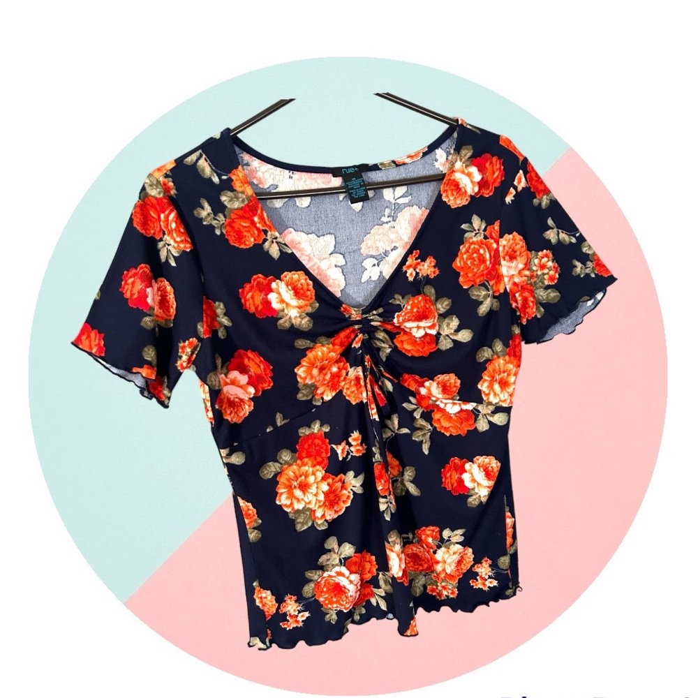 1X Navy Blue Top